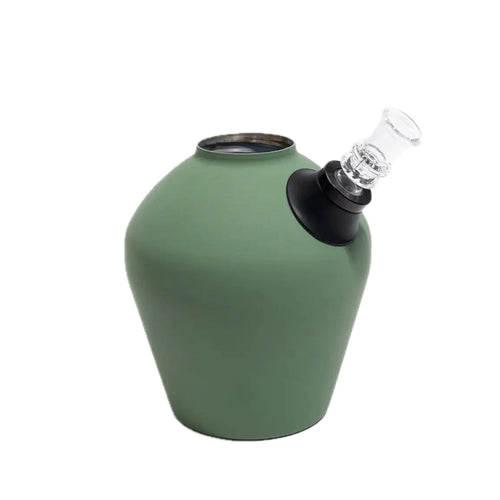 13" Double-Wall Insulated Bong | Rubberized Olive Green