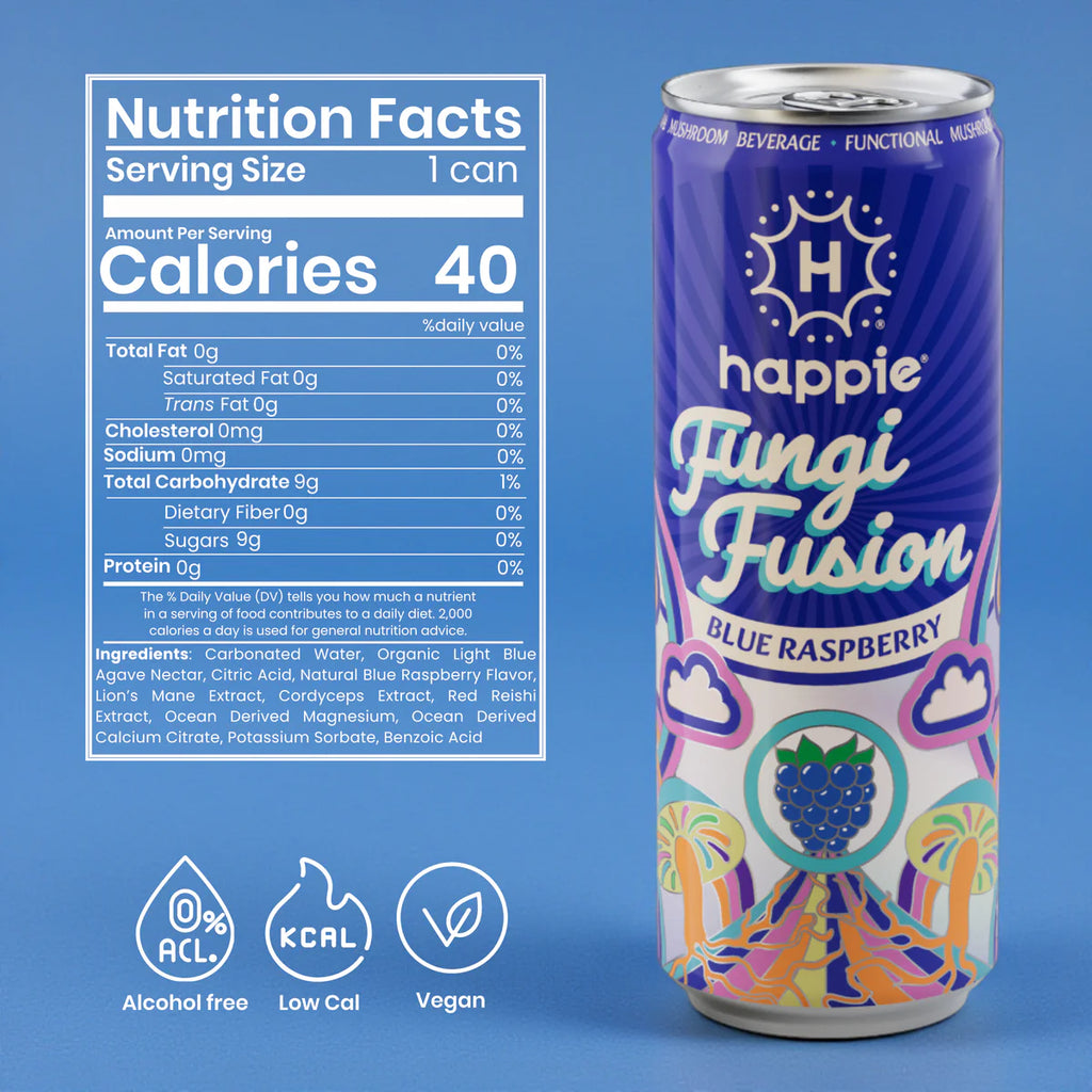 Happie Fungi Fusion Blue Raspberry 6 Pack