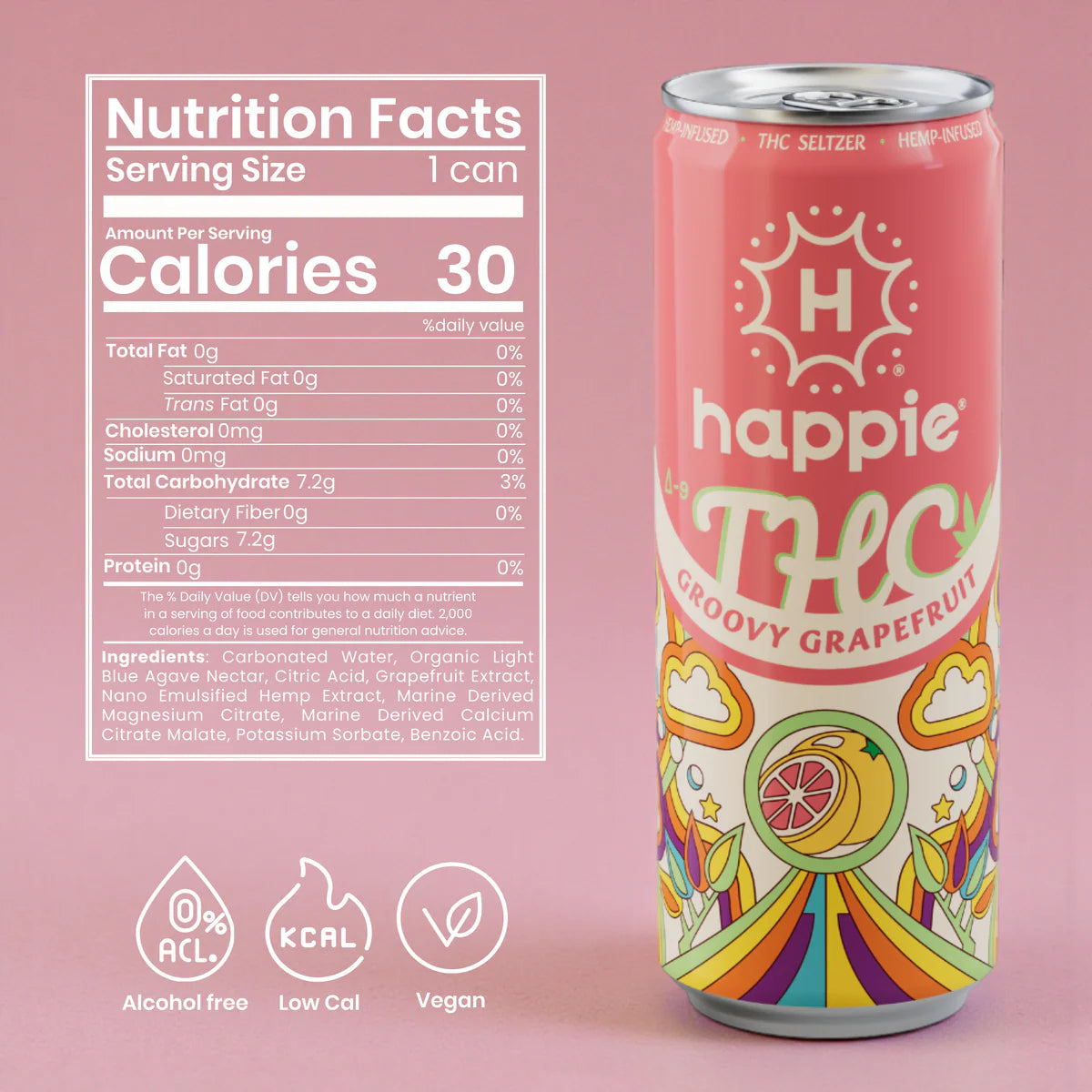 Groovy Grapefruit Happie THC 5mg 4 Pack