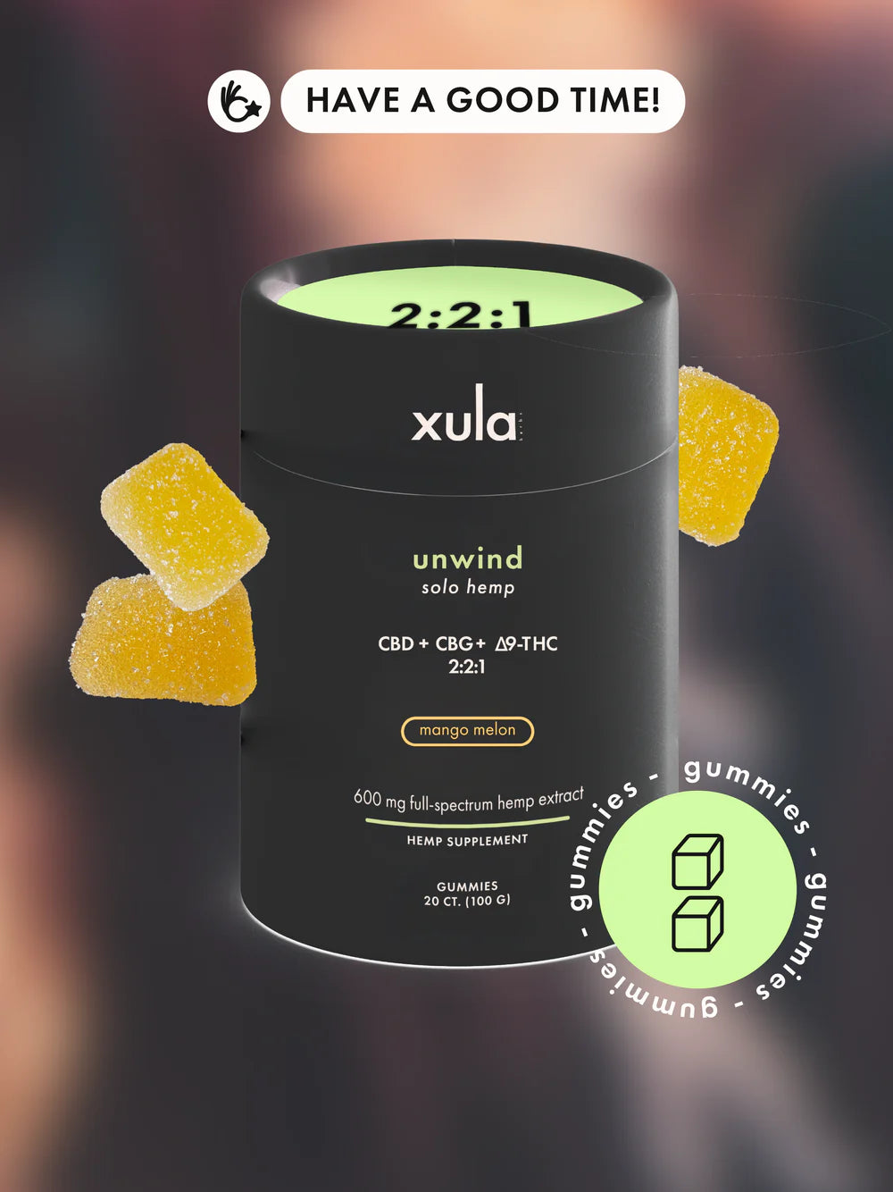 Unwind - Solo Hemp Mango Melon Gummies